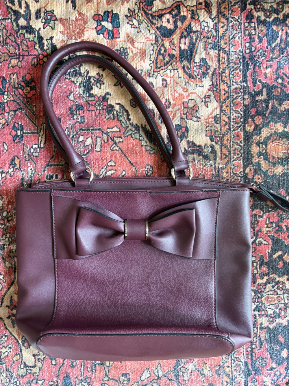 Apt. 9 Women's Bow-Accent Satchel in Burgundy